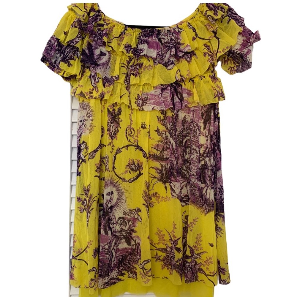 Jean Paul Gaultier mesh babydoll dress yellow